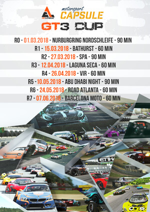 ACLeague Motorsport Capsule GT3 Cup Kalendarz